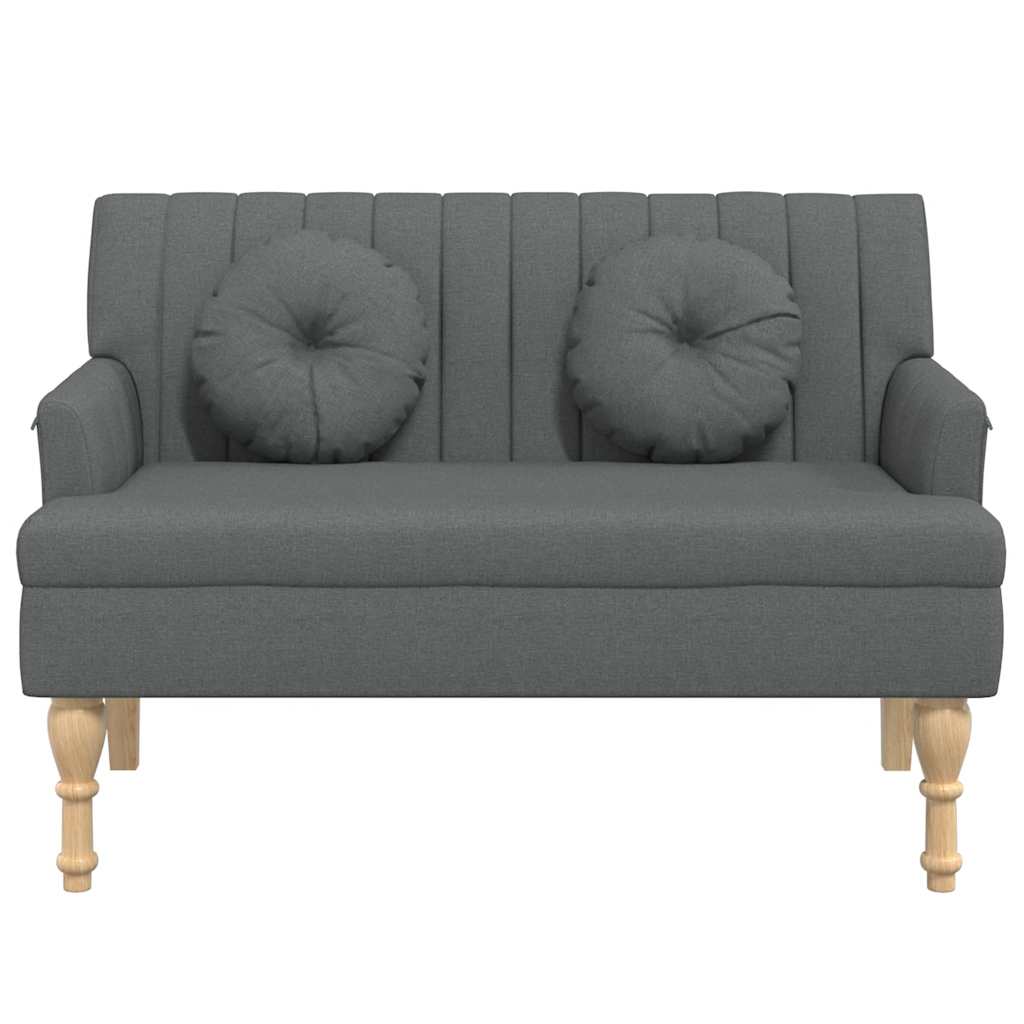 Panca con Cuscini Grigio Scuro 113x64,5x75,5 cm in Tessuto