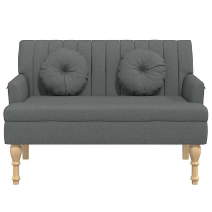 Panca con Cuscini Grigio Scuro 113x64,5x75,5 cm in Tessuto