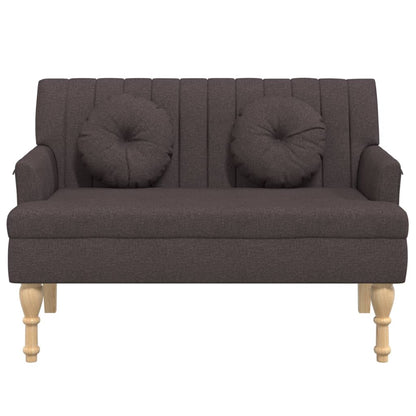 Panca con Cuscini Marrone Scuro 113x64,5x75,5 cm in Tessuto