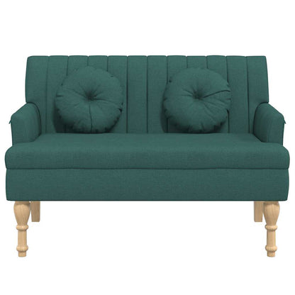 Panca con Cuscini Verde Scuro 113x64,5x75,5 cm in Tessuto