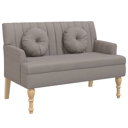 Panca con Cuscini Tortora 113x64,5x75,5 cm in Tessuto