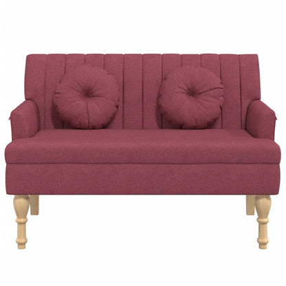 Panca con Cuscini Rosso Vino 113x64,5x75,5 cm in Tessuto