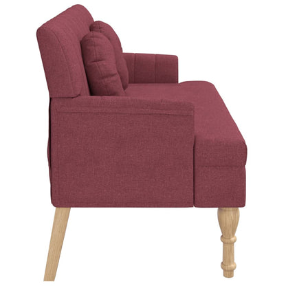 Panca con Cuscini Rosso Vino 113x64,5x75,5 cm in Tessuto