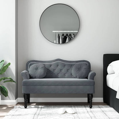 Panca con Cuscini Grigio Scuro 120,5x65x75 cm in Velluto