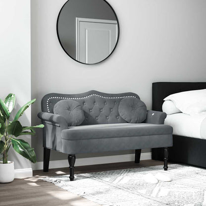 Panca con Cuscini Grigio Scuro 120,5x65x75 cm in Velluto
