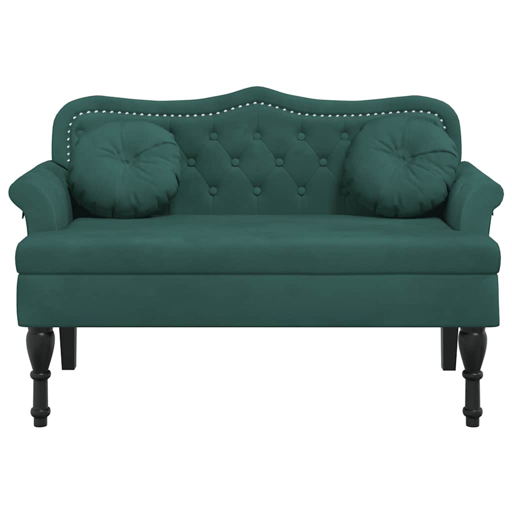 Panca con Cuscini Verde Scuro 120,5x65x75 cm in Velluto