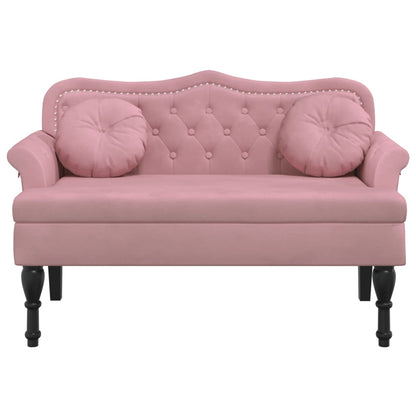 Panca con Cuscini Rosa 120,5x65x75 cm in Velluto