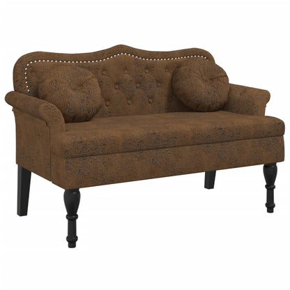 Panca con Cuscini Marrone 120,5x65x75 cm in Scamosciato