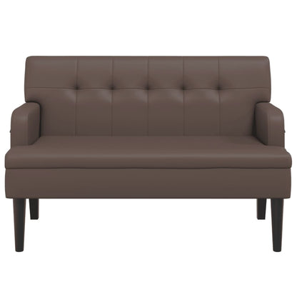 Panca con Schienale Marrone 112x65,5x75 cm in Similpelle