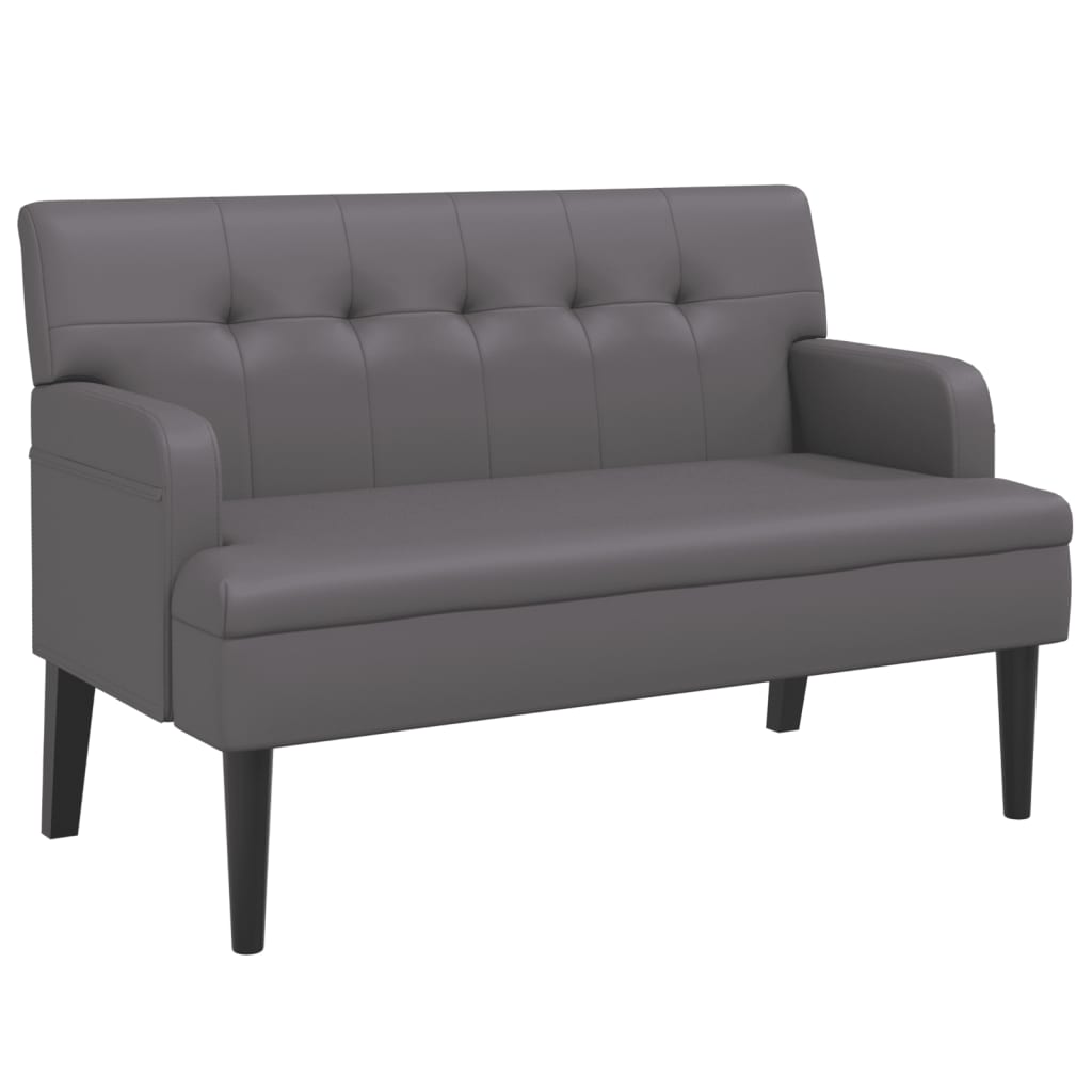 Panca con Schienale Grigia 112x65,5x75 cm in Similpelle