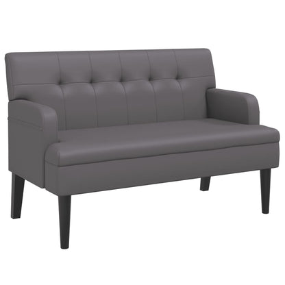 Panca con Schienale Grigia 112x65,5x75 cm in Similpelle