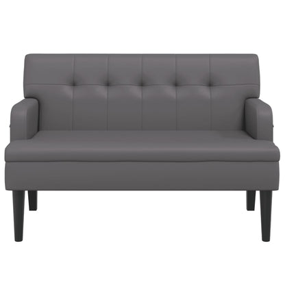 Panca con Schienale Grigia 112x65,5x75 cm in Similpelle