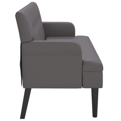 Panca con Schienale Grigia 112x65,5x75 cm in Similpelle