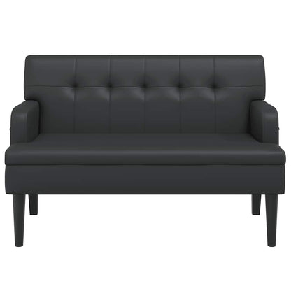 Panca con Schienale Nera 112x65,5x75 cm in Similpelle