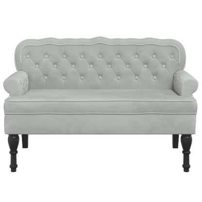 Panca con Schienale Grigio Chiaro 112x65,5x75 cm in Velluto