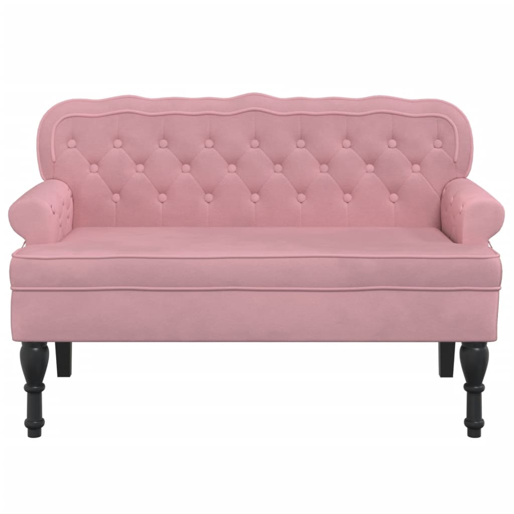 Panca con Schienale Rosa 119,5x64,5x75 cm in Velluto