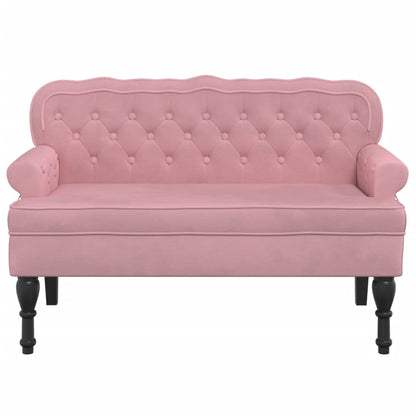 Panca con Schienale Rosa 119,5x64,5x75 cm in Velluto