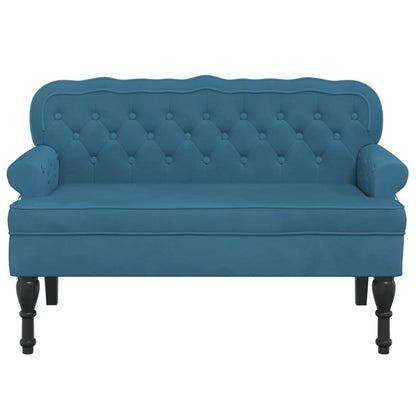 Panca con Schienale Blu 119,5x64,5x75 cm in Velluto