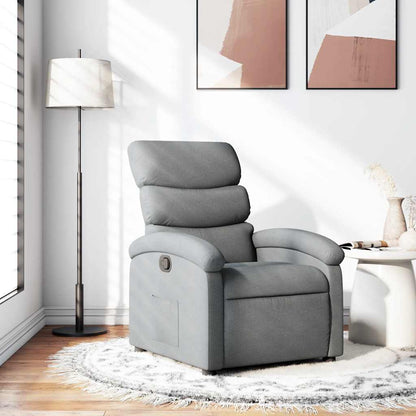 Poltrona reclinabile in tessuto grigio chiaro