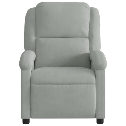 Poltrona reclinabile in velluto grigio chiaro