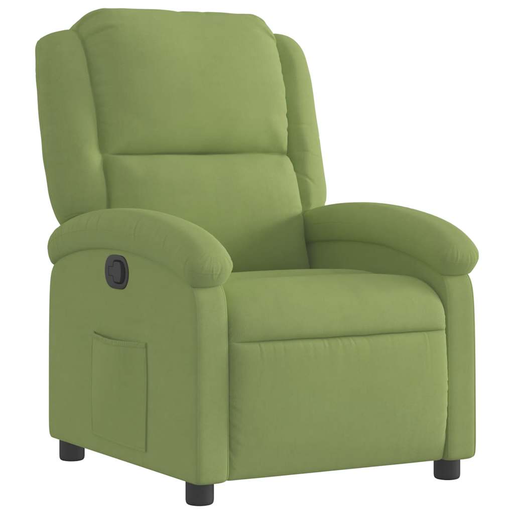 Poltrona Reclinabile Verde Chiaro in Velluto