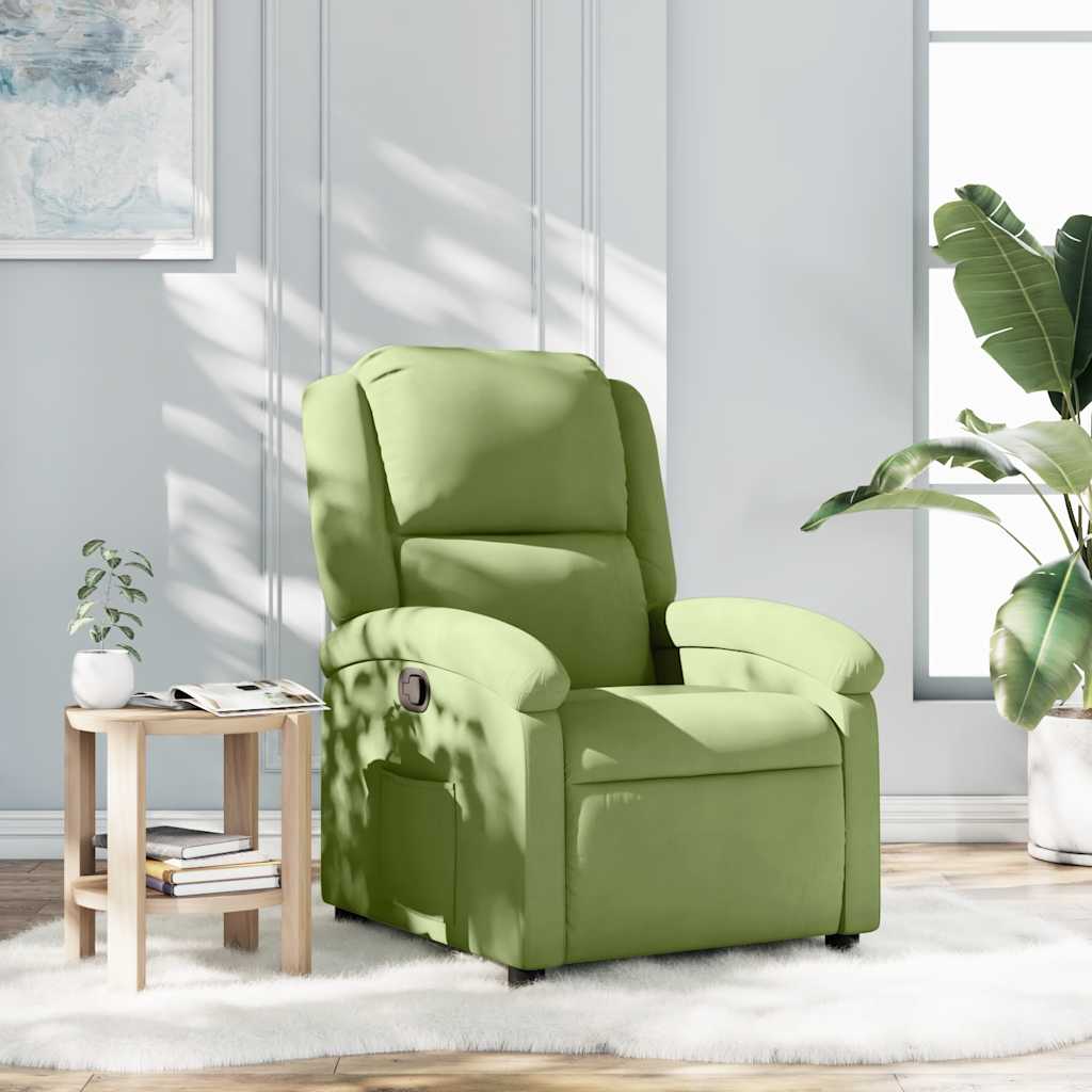 Poltrona Reclinabile Verde Chiaro in Velluto
