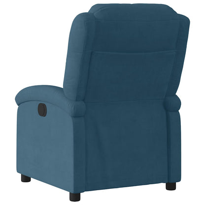 Poltrona Reclinabile Blu in Velluto