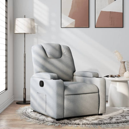 Poltrona reclinabile in tessuto grigio chiaro