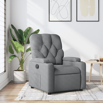 Poltrona reclinabile in tessuto grigio chiaro