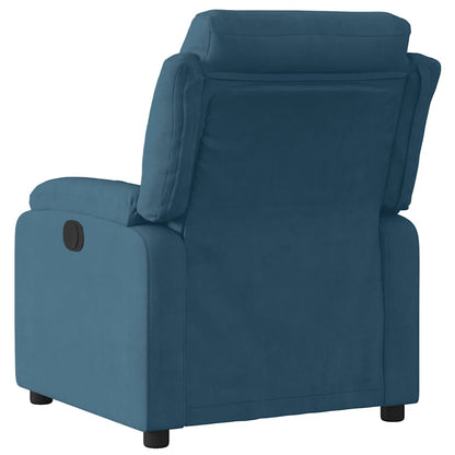 Poltrona Reclinabile Blu in Velluto