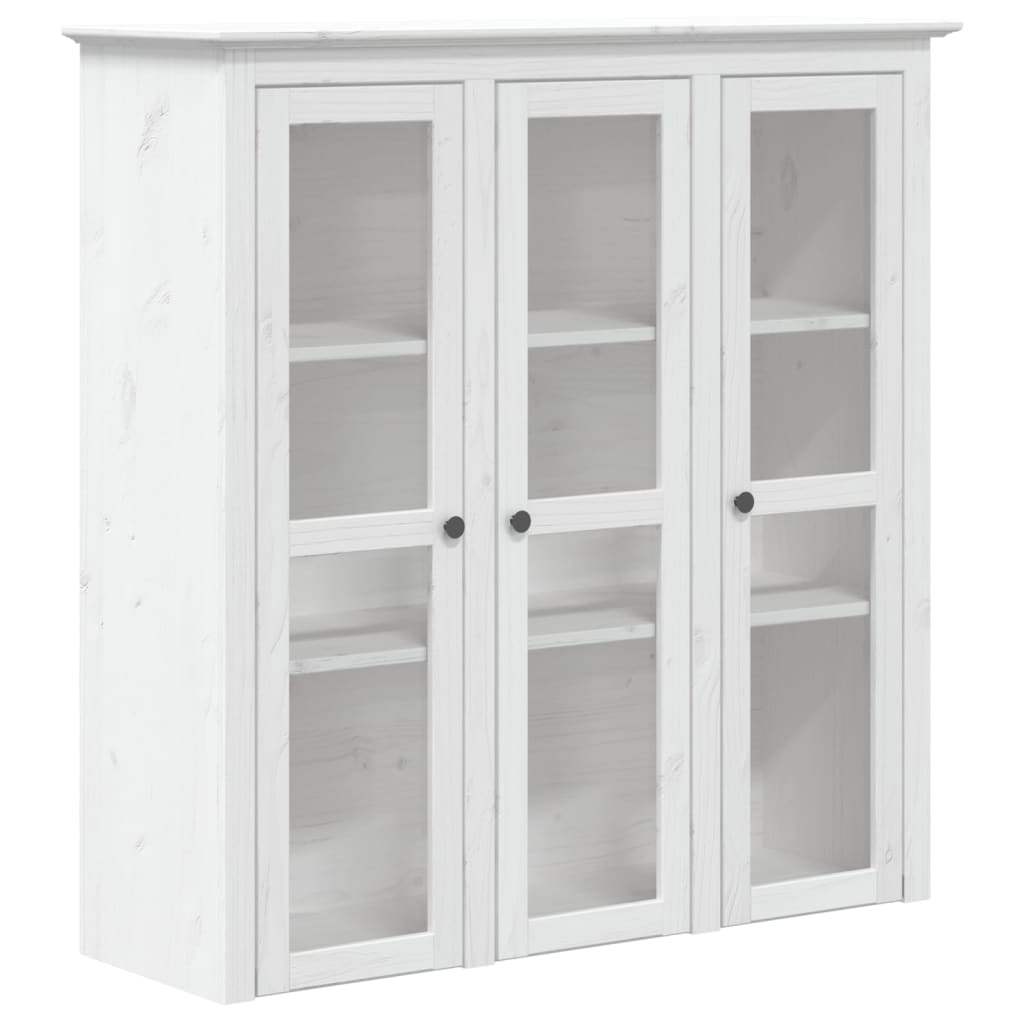 Credenza BODO 115,5x43x200,5 cm Legno Massello di Pino Bianco