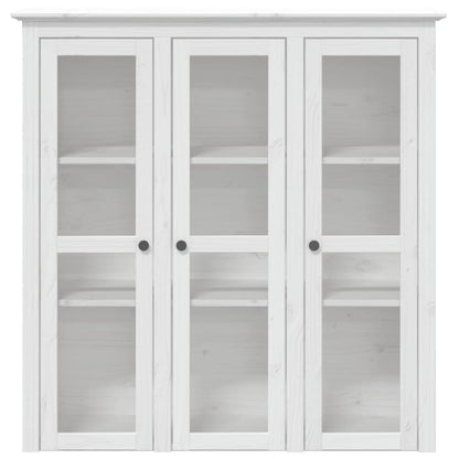 Credenza BODO 115,5x43x200,5 cm Legno Massello di Pino Bianco