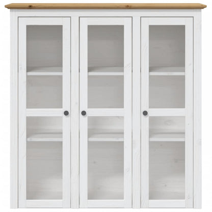 Credenza BODO 115,5x43x200,5 cm Massello Pino Bianco e Marrone