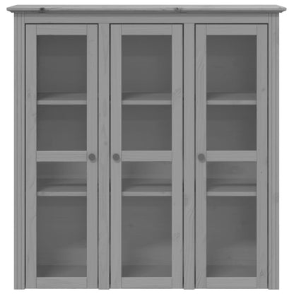 Credenza BODO 115,5x43x200,5 cm Legno Massello di Pino Grigio