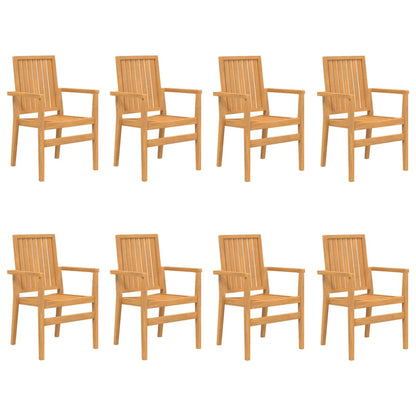 Set da Pranzo per Giardino 9 pz in Legno Massello di Teak