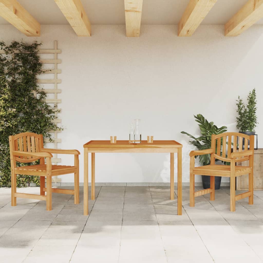 Set da Pranzo per Giardino 3 pz in Legno Massello di Teak