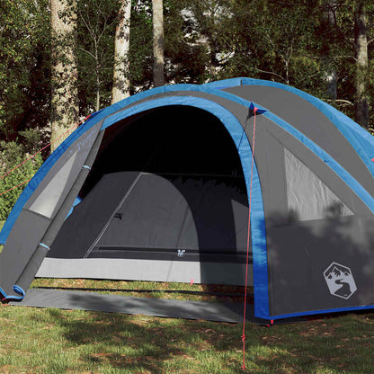 Tenda da Campeggio a Cupola per 4 Persone Blu Impermeabile