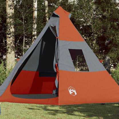 Tenda Campeggio Tipi 7 Persone Grigio/ Arancione Impermeabile