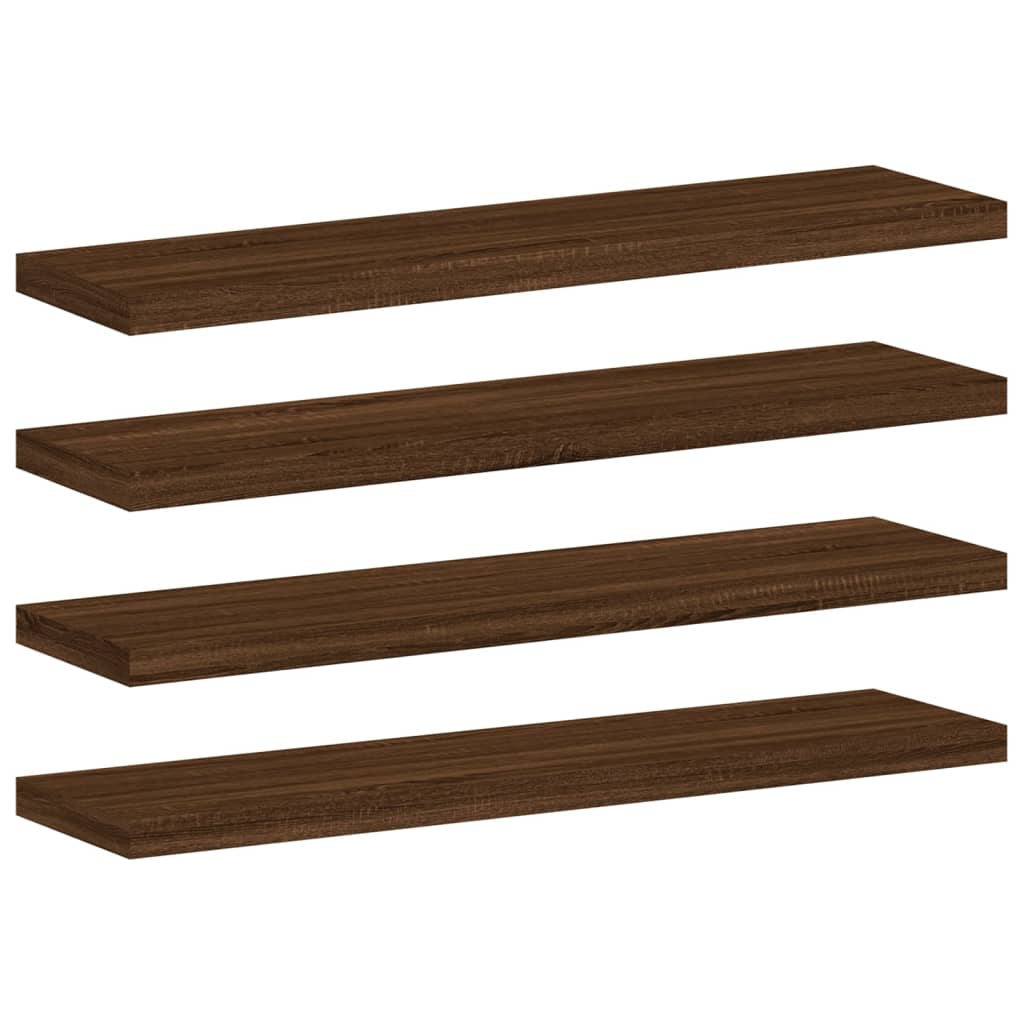 Mensole Parete 4pz Rovere Marrone 40x10x1,5cm Legno Multistrato