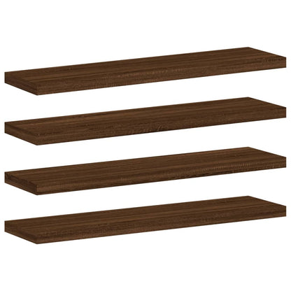 Mensole Parete 4pz Rovere Marrone 40x10x1,5cm Legno Multistrato