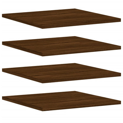Mensole Parete 4pz Rovere Marrone 40x50x1,5cm Legno Multistrato