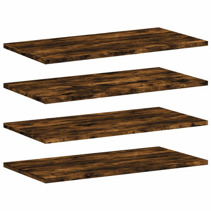 Mensole Parete 4pz Rovere Fumo 60x30x1,5 cm Legno Multistrato