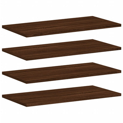 Mensole Parete 4pz Rovere Marrone 60x30x1,5cm Legno Multistrato