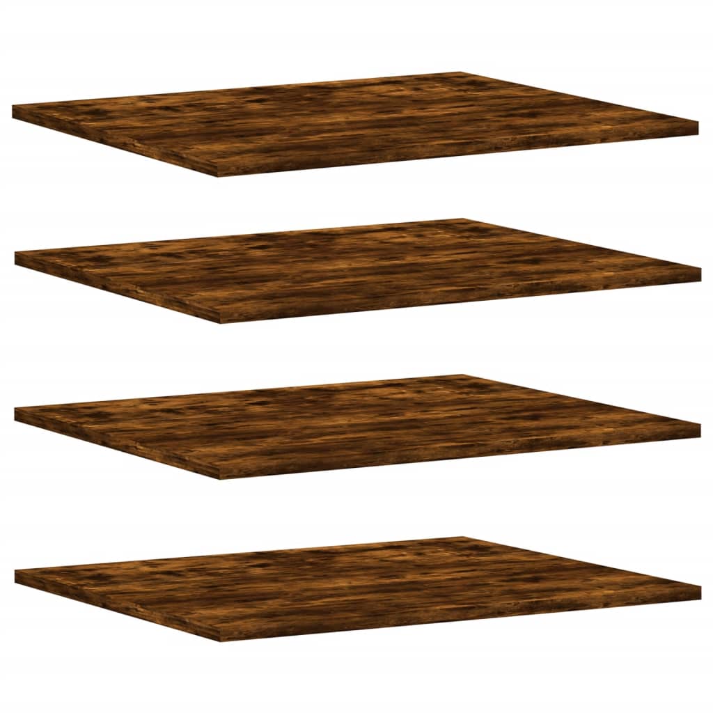 Mensole Parete 4pz Rovere Fumo 60x50x1,5 cm Legno Multistrato