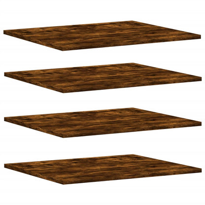 Mensole Parete 4pz Rovere Fumo 60x50x1,5 cm Legno Multistrato