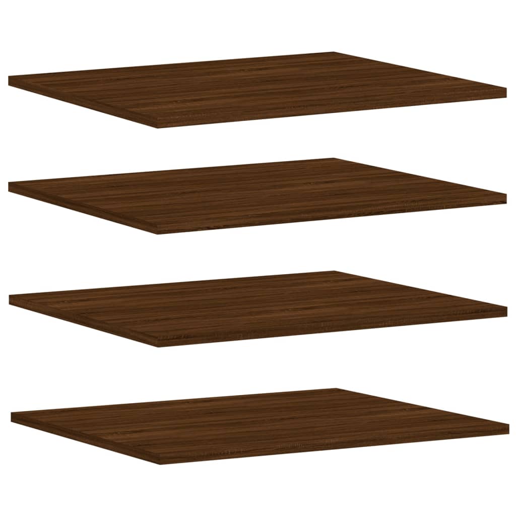 Mensole Parete 4pz Rovere Marrone 60x50x1,5cm Legno Multistrato