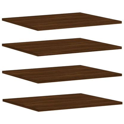 Mensole Parete 4pz Rovere Marrone 60x50x1,5cm Legno Multistrato