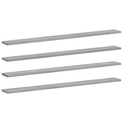 Mensole Parete 4pz Grigio Sonoma 100x10x1,5cm Legno Multistrato
