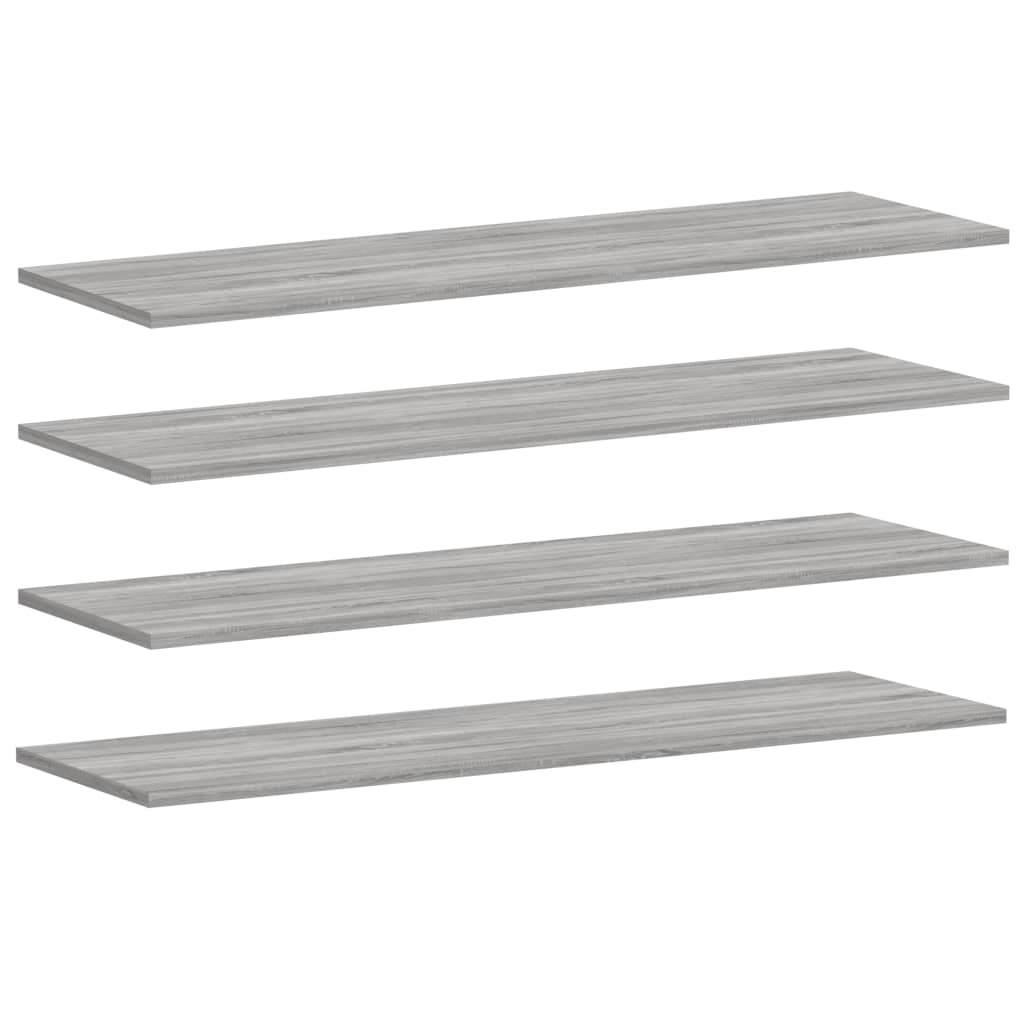 Mensole Parete 4pz Grigio Sonoma 100x30x1,5cm Legno Multistrato