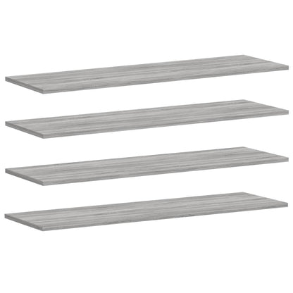 Mensole Parete 4pz Grigio Sonoma 100x30x1,5cm Legno Multistrato